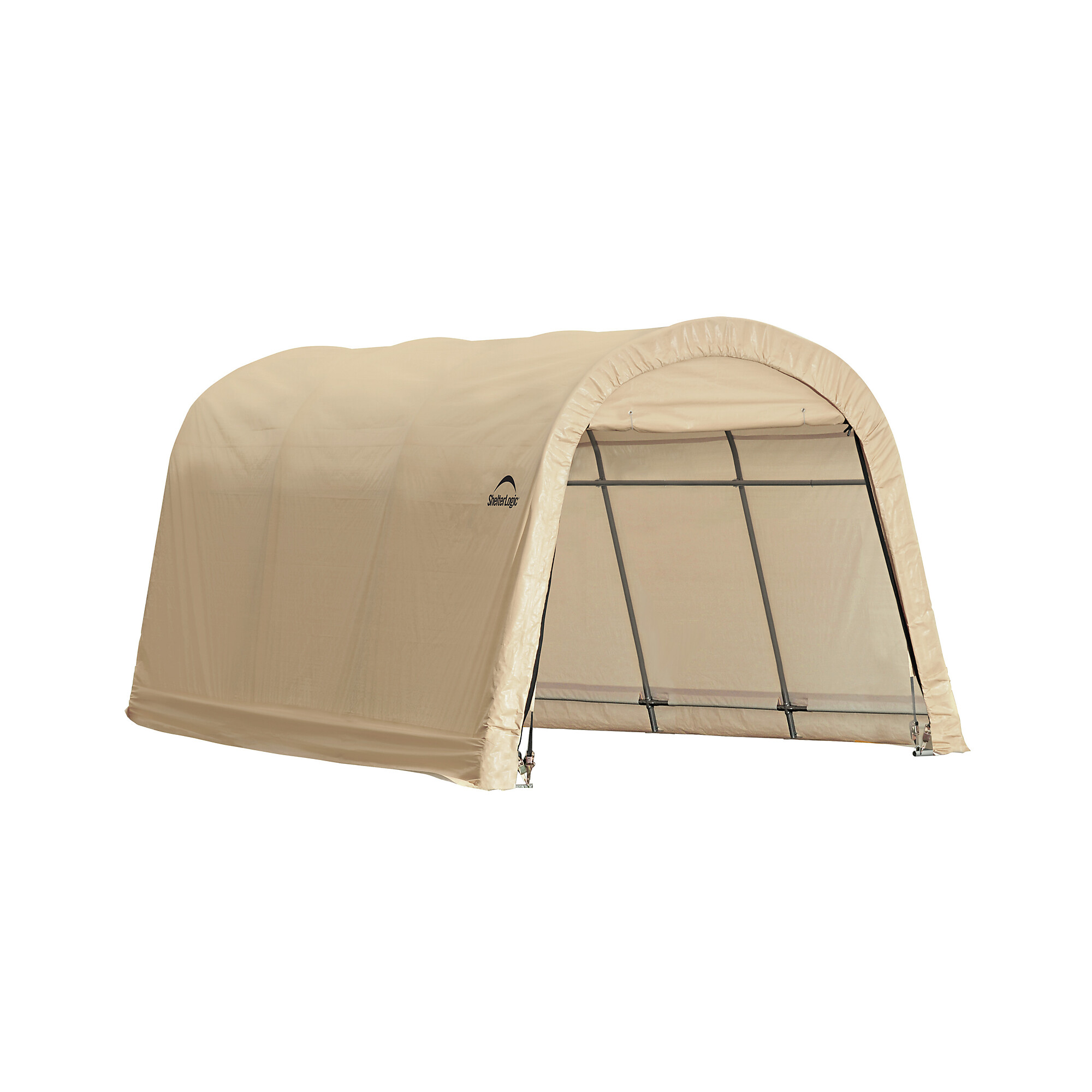 ShelterLogic AutoShelter Roundtop AutoShelter Roundtop, Arrow Carports Galvanized Steel Carport, with 2-Si, Center Height 95.86 ft, Canopy Material Steel, Model# 62689